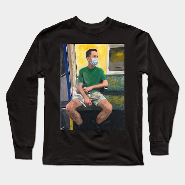 Man on Train Long Sleeve T-Shirt by golan22may